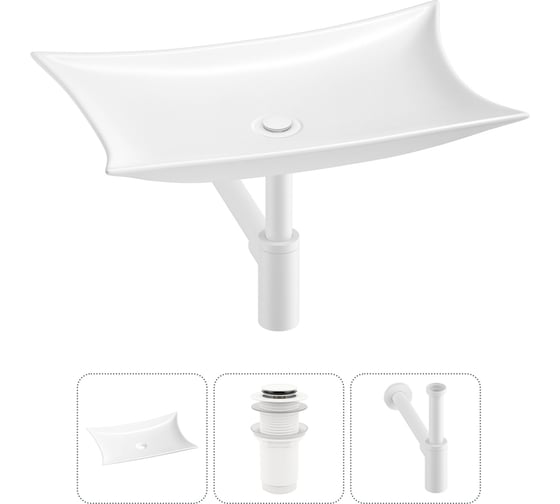 Изображение товара Комплект Wellsee 3 в 1 Lavinia Boho Bathroom Sink накладная раковина 59x39 см 3331111 20215294R