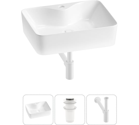 Изображение товара Комплект Wellsee 3 в 1 Lavinia Boho Bathroom Sink накладная раковина 48x37 см 3331110 20215262R