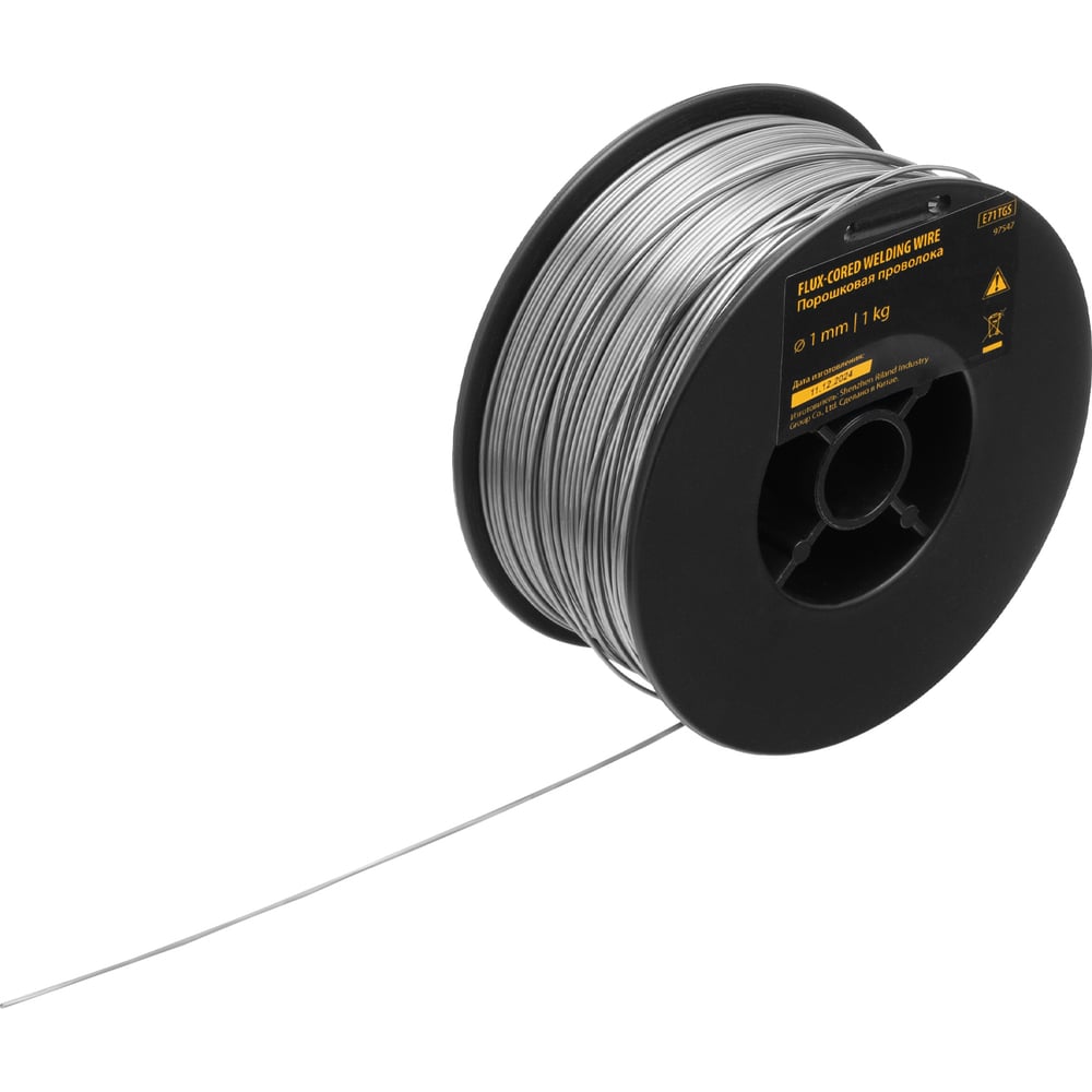 Изображение товара Порошковая сварочная проволока DENZEL Е71TGS 1 мм 1 кг для сварки без газа