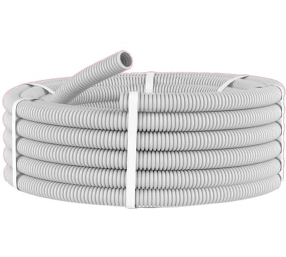 Изображение товара Труба гофрированная ПВХ легкая с зондом РОСТерм Mirkl D25 мм 50м 100029221