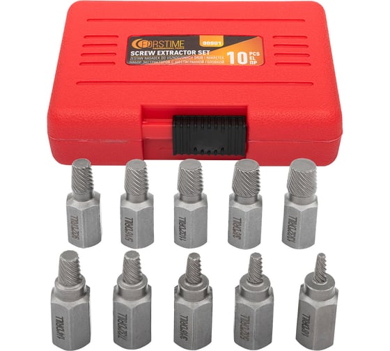 Изображение товара Головки-экстракторы для извлечения поврежденных болтов/гаек, набор 10 предметов FORSTIME FT-909U1(65771)