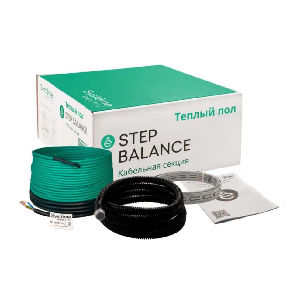 Изображение товара Теплый пол кабельная секция Systeme Electric STEP BALANCE 1170 Вт, 65 м, для укладки под ламинат и