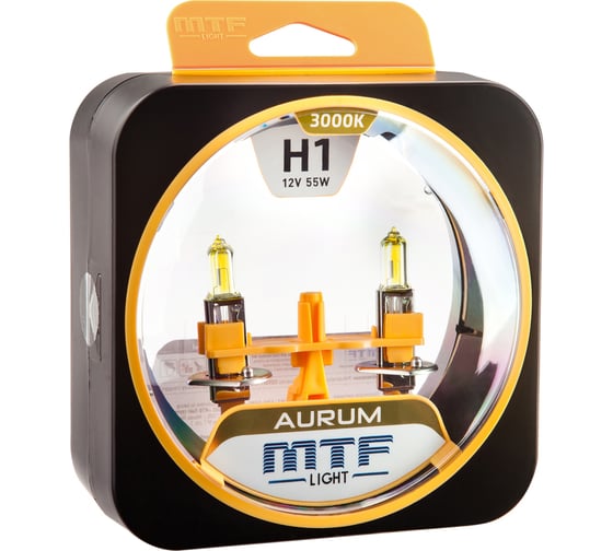 Изображение товара Галогенные автолампы серия AURUM H1, 12V, 55W, комп. MTF Light HAU1201