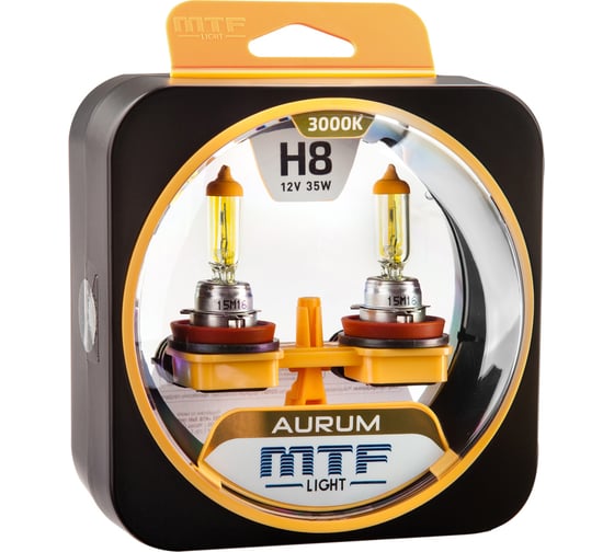Изображение товара Галогенные автолампы серия AURUM H8, 12V, 35W, комп. MTF Light HAU1208