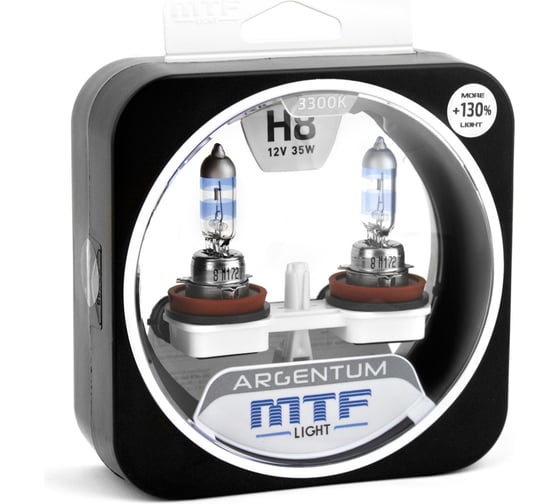 Изображение товара Галогенные автолампы серия ARGENTUM +130_ H8, 12V, 35W, комп. MTF Light H3A1208
