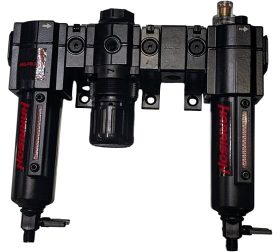 Изображение товара Блок подготовки с фильтром, регулятором и лубрикатором HARRISON 1/4', 1444 л/мин, 5 мкм. HRS-FRL1444