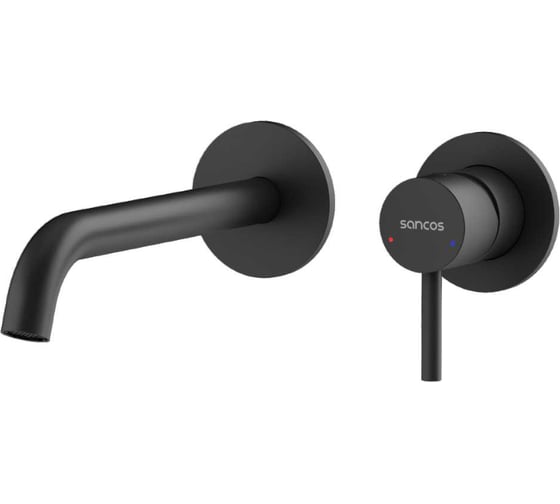 Изображение товара Смеситель для раковины Sancos Etna с внутренней частью, черный матовый SC9004MB