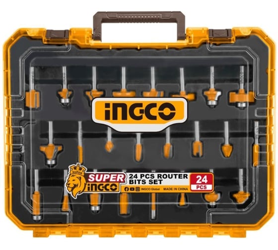 Изображение товара Набор фрез INGCO 8 мм 24 шт INDUSTRIAL AKRT24082