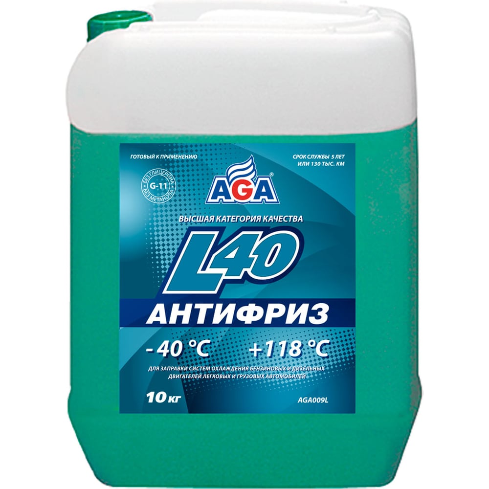 Изображение товара Антифриз AGA-L40 G-11, готовый, сине-зеленый, 10 кг