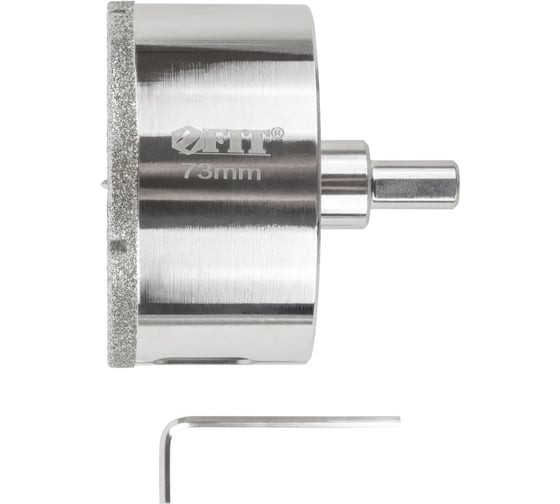 Изображение товара Коронка кольцевая по керамограниту, камню и кафелю алмазная с центровочным сверлом FIT 73х70 мм 16227