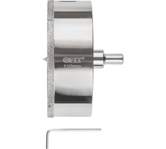 Изображение товара Коронка кольцевая по керамограниту, камню и кафелю алмазная с центровочным сверлом FIT 110х70 мм 16231