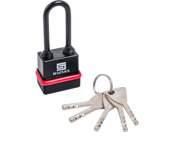 Изображение товара Навесной замок БУЛАТ ВС 3-Н45-01 ПЛ (всепогодный; 5 ключей; 6 мм) 13982