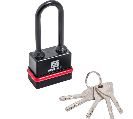 Изображение товара Навесной замок БУЛАТ ВС 3-Н55-01 ПЛ (всепогодный; 5 ключей; 8 мм) 13984