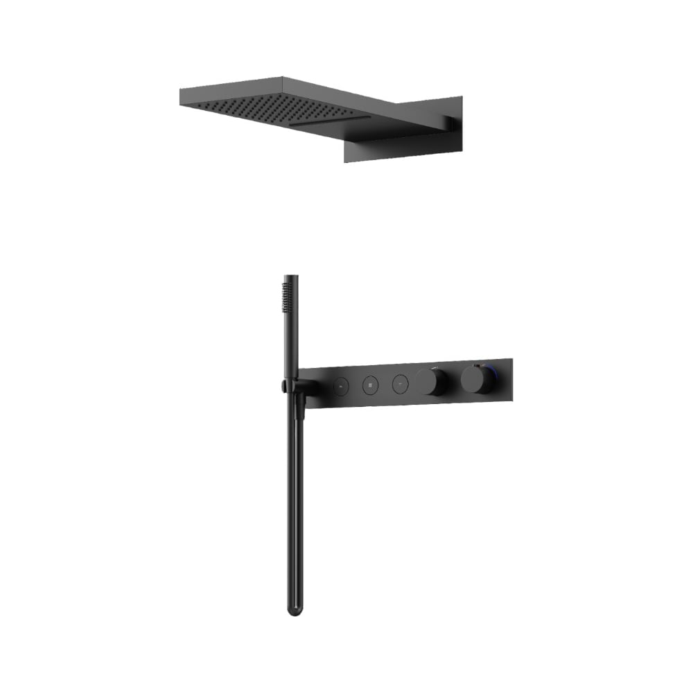 Изображение товара Душевой комплект с термостатом Sancos Linn черный матовый арт SC9023MB