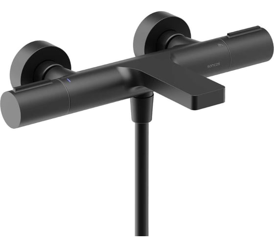 Изображение товара Термостатический смеситель для ванны и душа Sancos Etna черный матовый SC9006MB