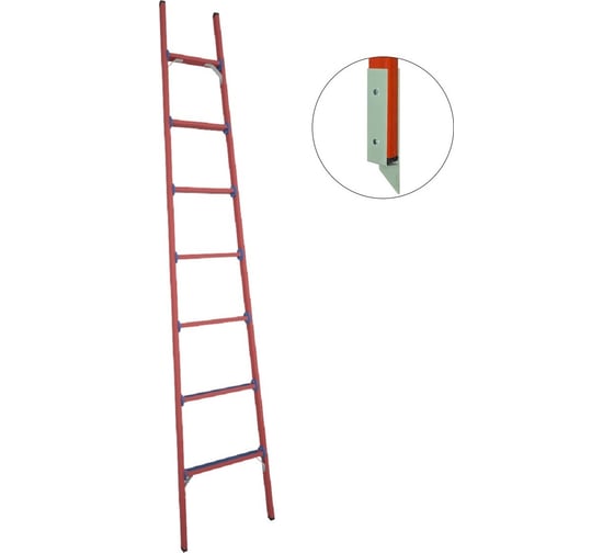 Изображение товара Стеклопластиковая приставная диэлектрическая лестница Антиток мягкий грунт ЛСПД-2.8 МГ 471548