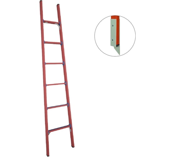 Изображение товара Стеклопластиковая приставная диэлектрическая лестница Антиток мягкий грунт ЛСПД-2.5 Евро Мг 471540