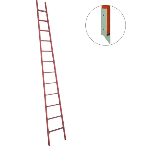 Изображение товара Стеклопластиковая приставная диэлектрическая лестница Антиток мягкий грунт ЛСПД-4.5 Евро МГ 471570