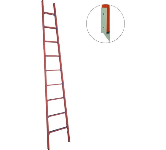 Изображение товара Стеклопластиковая приставная диэлектрическая лестница Антиток мягкий грунт ЛСПД-3.5 Евро Мг 471562