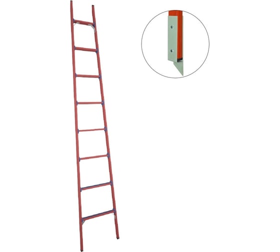 Изображение товара Стеклопластиковая приставная диэлектрическая лестница Антиток мягкий грунт ЛСПД-3.0 МГ 471556