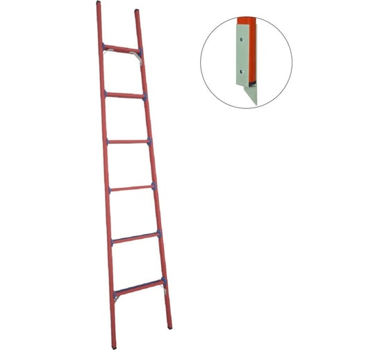 Изображение товара Стеклопластиковая приставная диэлектрическая лестница Антиток мягкий грунт ЛСПД-2.5 МГ 471544