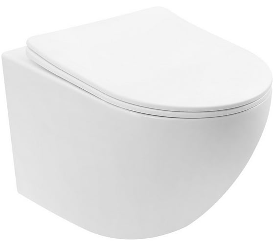 Изображение товара Унитаз ABBER Bequem подвесной белый матовый, безободковый, смыв торнадо AC1100TMW