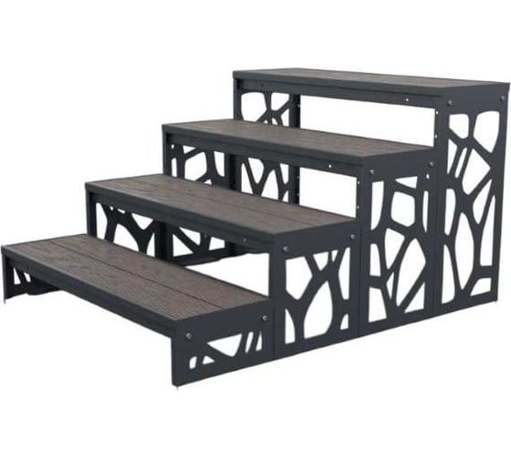 Изображение товара Крыльцо к дому АрсеналЪ 4 ступени Лофт ДПК (уличная лестница, приступок, входная лестница) серия ARSENAL AVANT мод. AR18V6167O9-06