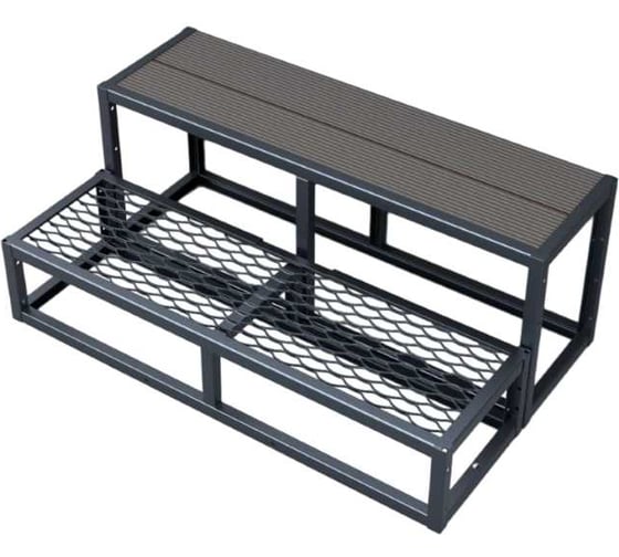 Изображение товара Крыльцо к дому АрсеналЪ 2 ступени Универсал с ПВЛ и ДПК (уличная лестница, приступок) серия ARSENAL AVANT мод. . AR18W7177O9-06