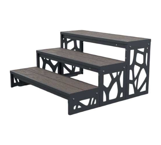 Изображение товара Крыльцо к дому АрсеналЪ 3 ступени Лофт ДПК (уличная лестница, приступок, входная лестница) серия ARSENAL AVANT мод. AR18V6137O9-06