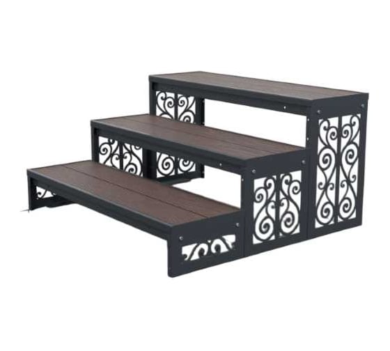 Изображение товара Крыльцо к дому АрсеналЪ 3 ступени Классика ДПК (уличная лестница, приступок, входная лестница) серия ARSENAL AVANT мод. AR18V4137O9-06