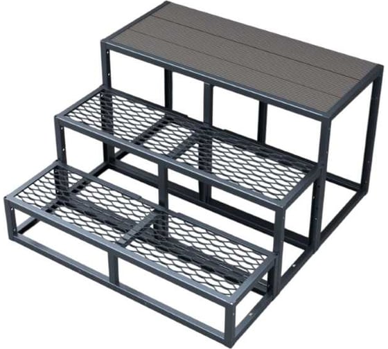 Изображение товара Крыльцо к дому АрсеналЪ 3 ступени Универсал с 2-ПВЛ и 1-ДПК (уличная лестница, приступок) серия ARSENAL AVANT мод. . AR18W7197O9-06