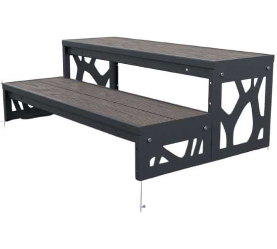 Изображение товара Крыльцо к дому АрсеналЪ 2 ступени Лофт ДПК (уличная лестница, приступок, входная лестница) серия ARSENAL AVANT мод. AR18V6127O9-06