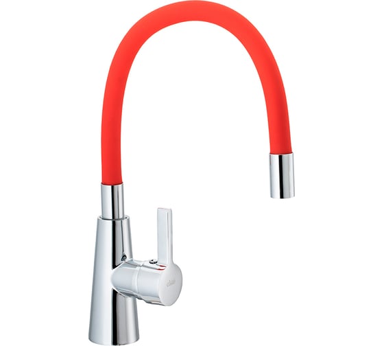 Изображение товара Смеситель для кухни Ekko гибкий излив, с гайкой, красный E4205-E58