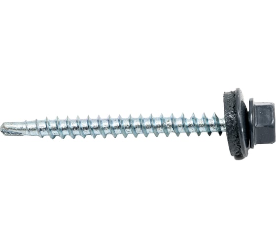 Изображение товара Кровельный саморез КРЕП-КОМП 4,8х51, RAL 7024, серый графит, 150 шт. ск517024ф