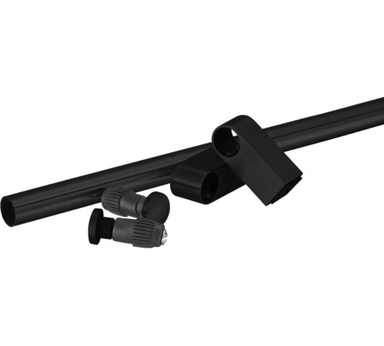 Изображение товара Комплект рейлинга Lemax модерн 2 держателя, 2 заглушки, труба диаметр 16 мм, черный матовый SET-600 BL