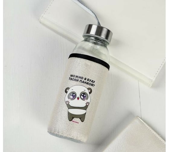 Изображение товара Бутылка для воды Командор Можно я буду твоей пандой, в чехле, 350 мл 5161307