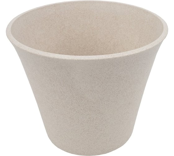 Изображение товара Пластиковый горшок со вставкой Вещицы Лотос Эко, D 18, слоновая кость 5PL0604