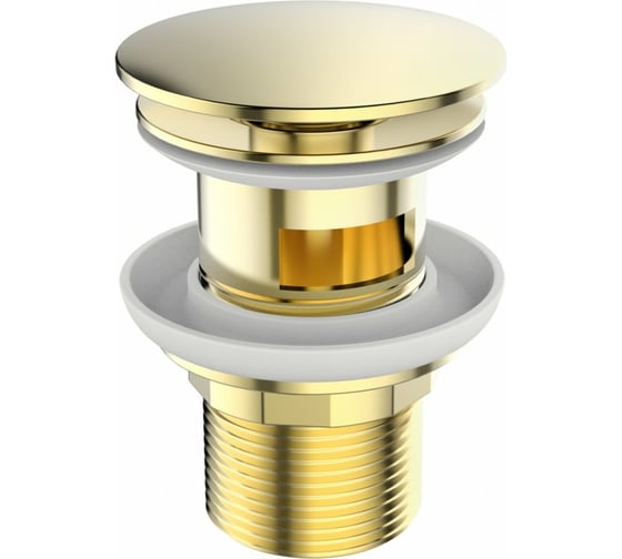 Изображение товара Донный клапан BELBAGNO с системой клик-клак, с переливом, золото BB-SAT-ORO