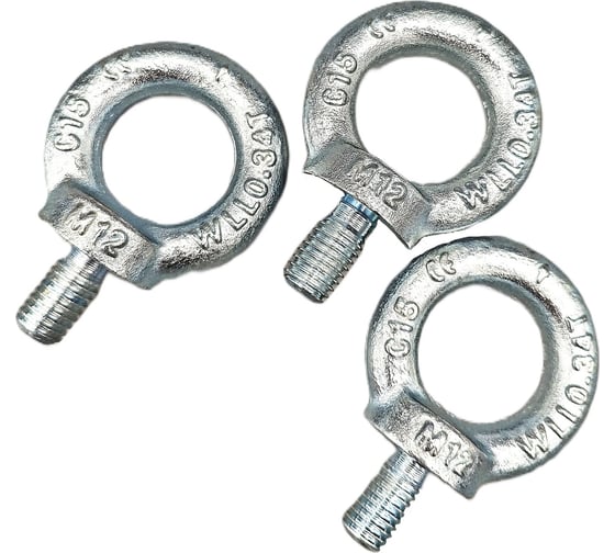 Изображение товара Рым-болт оцинкованный YXR M12, DIN 580, 3 шт YXR1056-04-3