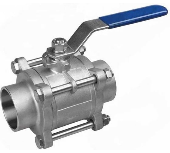 Изображение товара Кран шаровой АТКА нержавеющая сталь, 3-составной КШ40-003 Ду80 Ру40 под приварку 1017010408