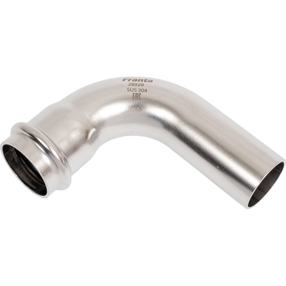 Изображение товара Угольник однораструбный FRANTA 90 ВПр-НПр 28-28 мм из нержавеющей стали SUS 304 2 шт