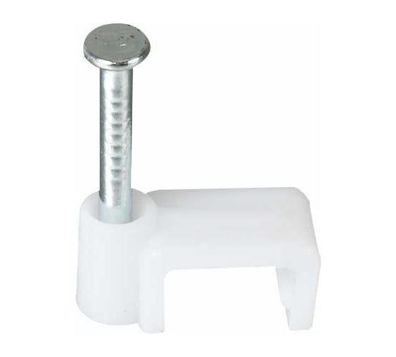 Изображение товара Скоба HLT 7мм, плоская, пластиковая, белая, 20шт./20уп./уп. 084-07-423