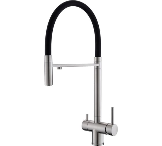 Изображение товара Смеситель для кухни Maretti с гибким изливом и подключением фильтра Calabria S, сатин CAS31RGF19