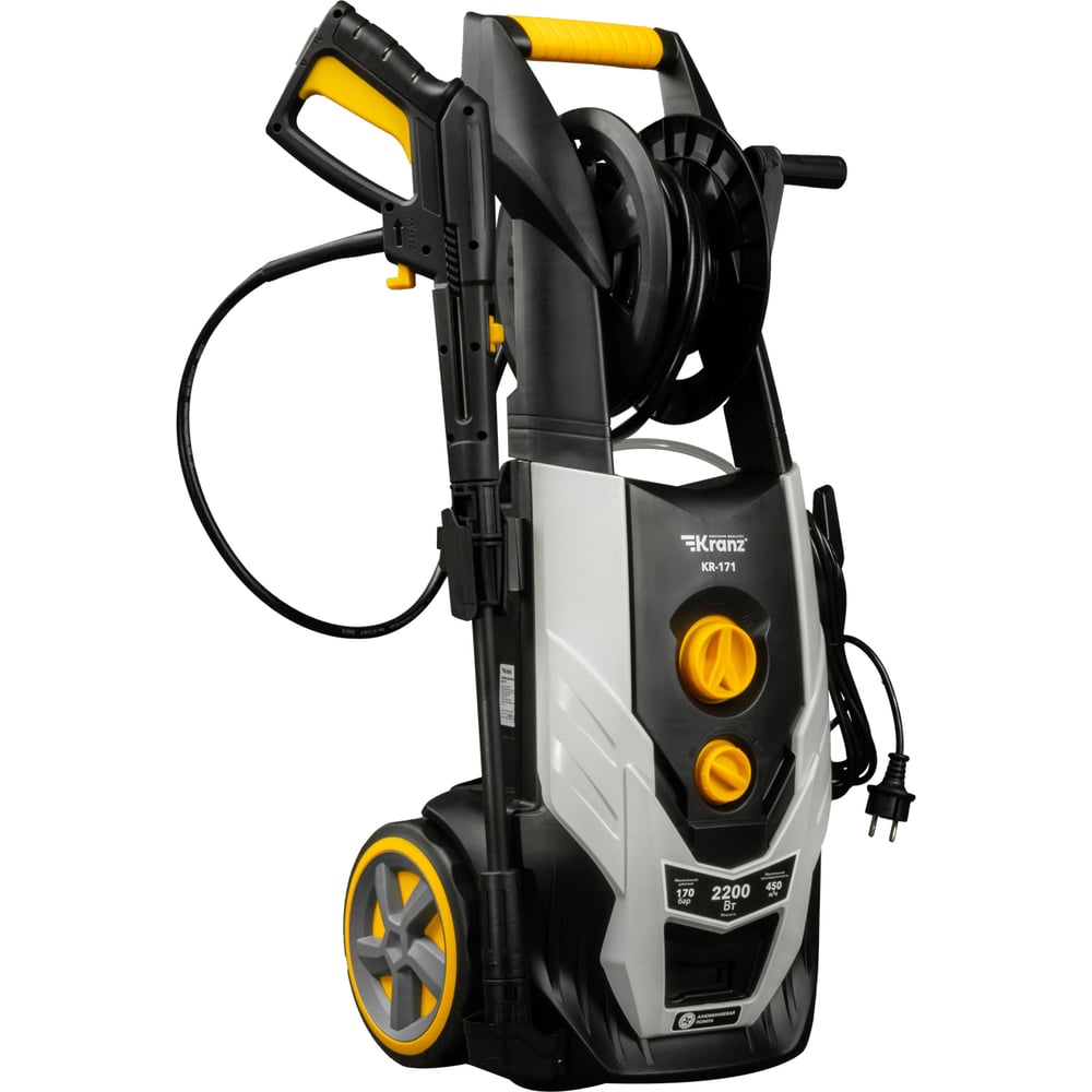 Изображение товара Мойка высокого давления Kranz KR-171 2200Вт 170Бар 450л/ч с пеногенератором