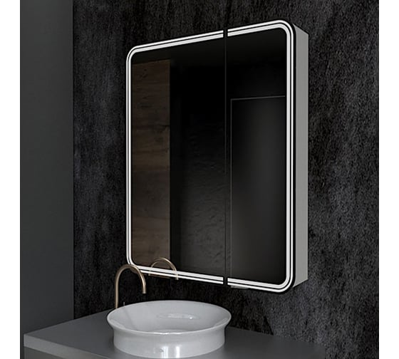 Изображение товара Зеркало шкаф MIXLINE "Адриана" 700x800 ШВ, левый, сенсорный выключатель, светодиодная подсветка 547077