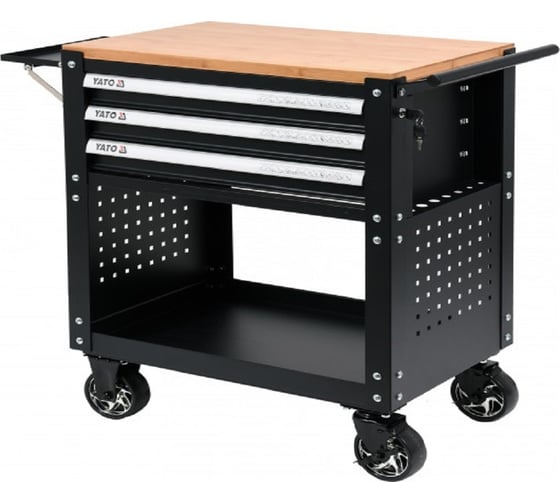 Изображение товара Тележка инструментальная на колесах с 3-мя ящиками YATO 685x455x895MM YT-55281
