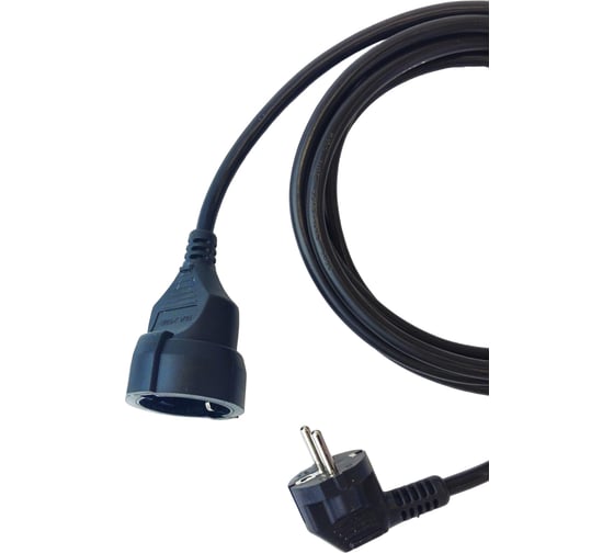 Изображение товара Удлинитель Filum ПВС-АП 3x1.5 CEE7/7-CEE7/3, 220/250В, 16А, черный, 2.0м FL-PEC-CEE7/7-CEE7/3-С1-2.0-BK