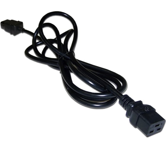 Изображение товара Шнур питания LANMASTER C19-C20, 3х1.5, 220В, 16А, 5 метров LAN-PP19/20-5.0-BK