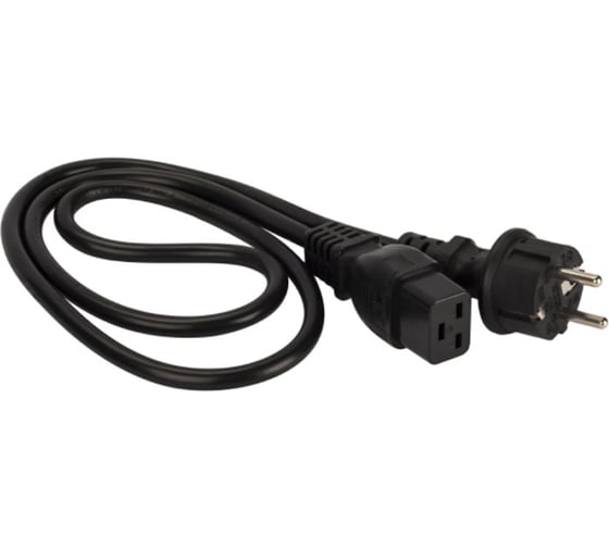 Изображение товара Шнур питания LANMASTER C19-Schuko, 3x1.5, 220В, 16А, 0.5 метров LAN-PP19/SH-0.5-BK