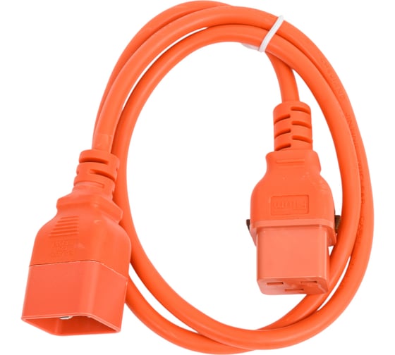 Изображение товара Кабель питания Filum 3x1.5 С19 - C20 с фиксацией, 220/250В, 16А, оранжевый, 1м FL-PC-C19F/C20F-C-1.0-OR
